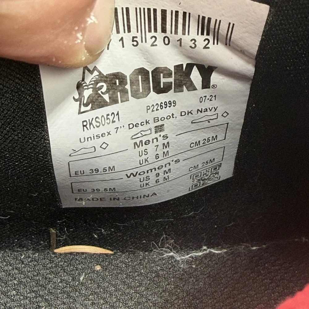 Rocky Dry-Strike RKS0521 Waterproof Navy Deck Boot Marine Dock Mens 7M Womens 9M